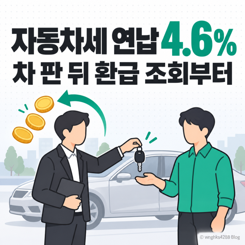 자동차세 연납 4.6%, 차 판 뒤 환급금은 위택스 조회부터