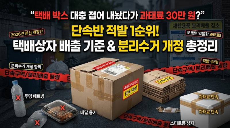 "택배 박스 대충 접어 내놨다가 과태료 30만 원?" 단속반에 적발 1순위인 택배상자 배출 기준....