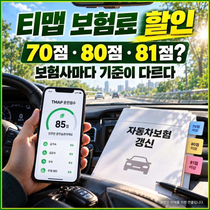 티맵 보험료 할인 운전점수 몇 점부터 될까