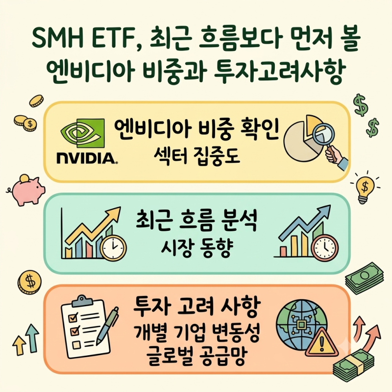 SMH ETF, 최근 흐름보다 먼저 볼 엔비디아 비중과 투자고려사항
