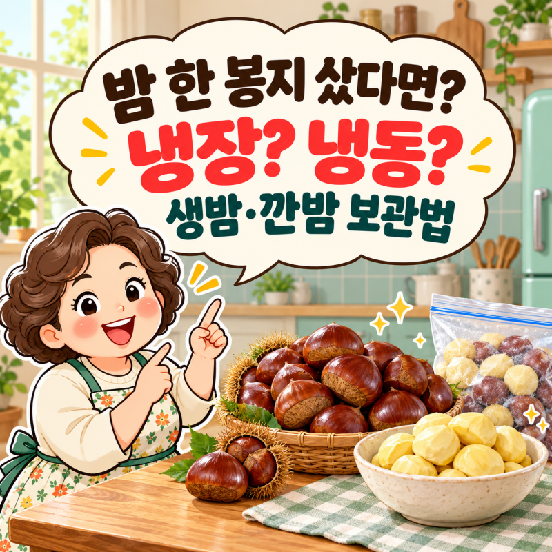 밤 보관법, 냉장과 냉동 중 어디에 둘까? 생밤·깐밤·삶은 밤 보관하기