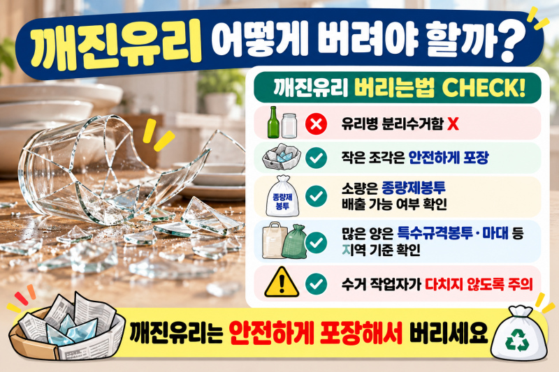 깨진유리 버릴 때 종량제봉투일까? 올바른 버리는법 알아보기