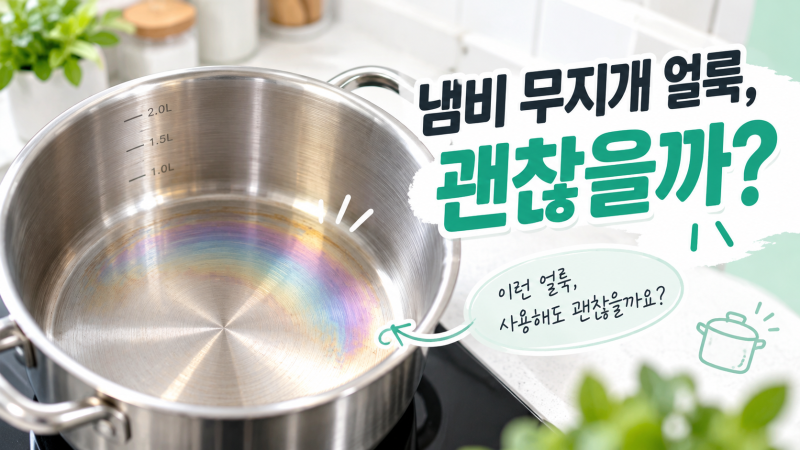 스테인리스 냄비 무지개 얼룩, 몸에 해로울까? 식초로 지우는 방법