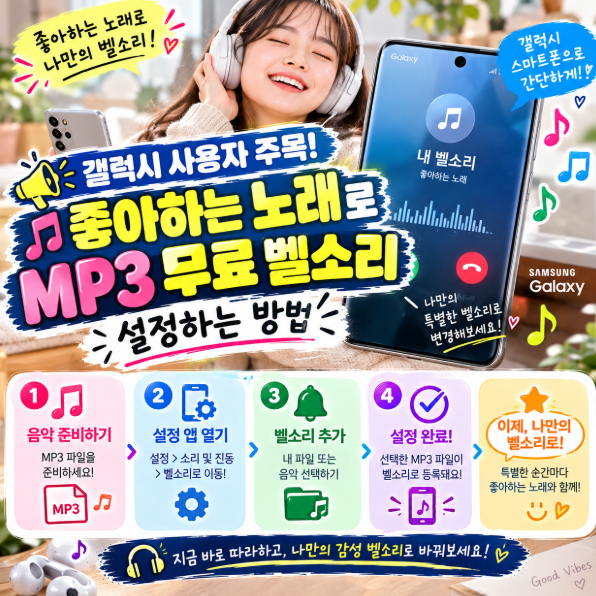 갤럭시 사용자 주목! 좋아하는 노래로 MP3 무료 벨소리 설정하는 방법