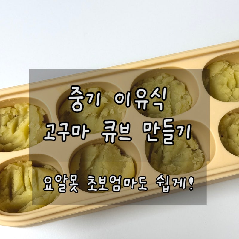 중기 이유식 고구마 큐브 만들기｜고구마 찌는 시간부터 10g 소분까지