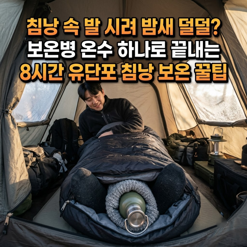 영하 날씨에 침낭 속 발 시려 밤샜다고? 보온병 온수 하나로 끝내는 8시간 유단포 보온 꿀팁