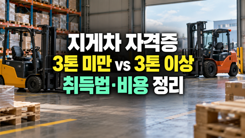 지게차 자격증 종류와 발급 방법: 3톤 미만 vs 3톤 이상, 필기 실기 시험, 비용, 여성 응시자