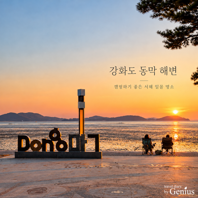 강화도 해수욕장 동막 해변 캠핑 서해 일몰 명소 당일 캠핑장 추천