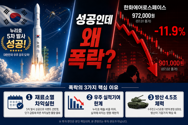 누리호 대성공에 취해 매수했다면 주의, 한화에어로스페이스 외국인 매도 폭탄의 실체