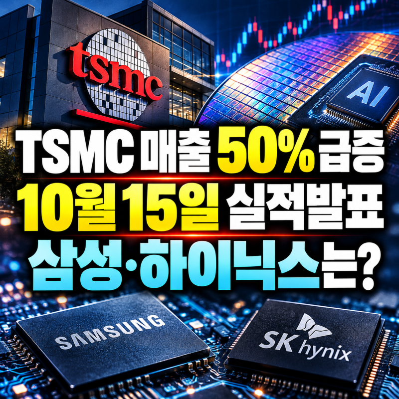 TSMC 3분기 매출 50% 급증, 10월 15일 실적발표…삼성전자·SK하이닉스에는 호재일까?