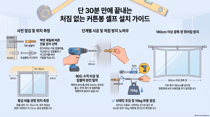 커튼봉 설치 방법