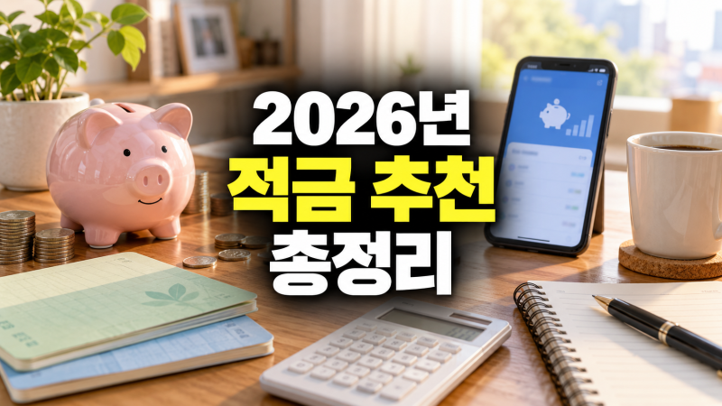 2026년 적금 추천 총정리: 자유 적금, 1년 적금, 청년 적금, 단기 적금 추천
