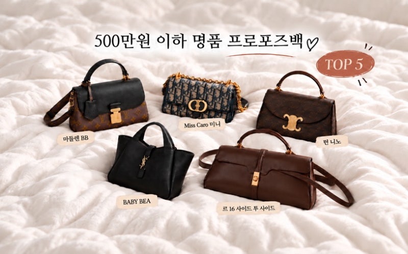 500만원 이하 프로포즈백 TOP5 부담은 낮추고 예쁨은 챙긴 명품백 추천 | 디올·루이비통·셀린....