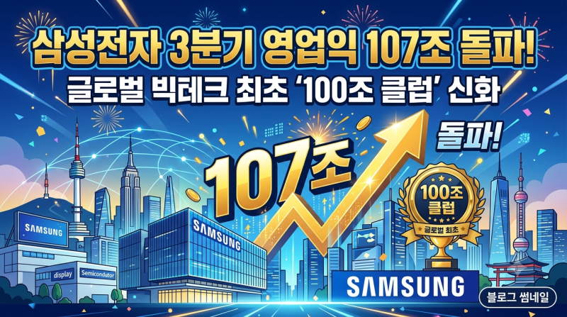 [실적속보] 삼성전자 3분기 영업익 107조 돌파! 글로벌 빅테크 최초 '100조 클럽' 신화