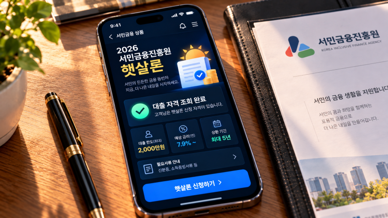 2026년 기준 서민금융진흥원 햇살론 자격 조건 및 한도 완벽 정리