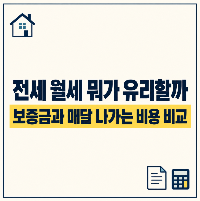 전세 월세 뭐가 유리할까? 보증금과 매달 나가는 비용 비교