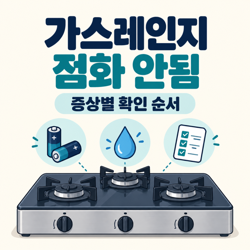 가스레인지 점화 안됨｜건전지·버너 물기 점검 순서