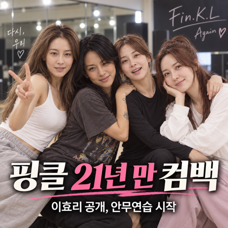 핑클 21년 만 컴백, 이제 진짜 안무연습 시작…이효리가 공개한 네 사람