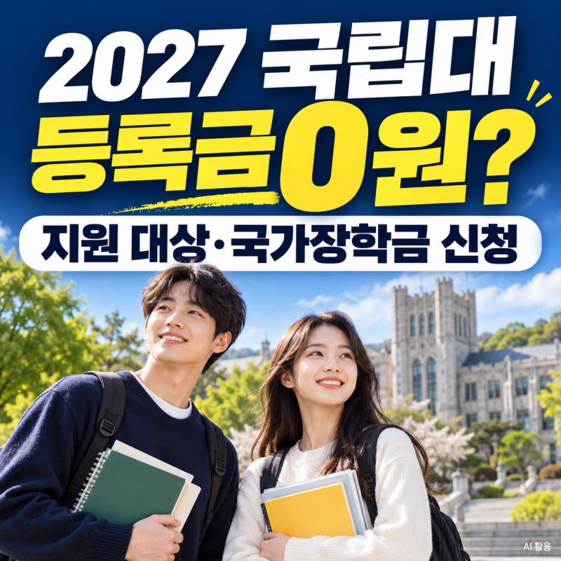 2027학년도 국립대 등록금 0원 대상 대학 30곳과 국가장학금 신청 방법