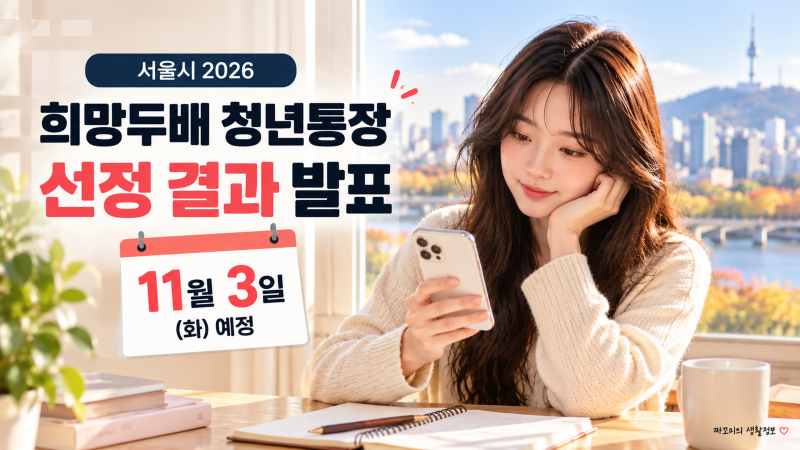 2026 희망두배 청년통장, 11월 3일 선정 결과 어디서 확인할까? 1,080만원 받기 전 주의사항