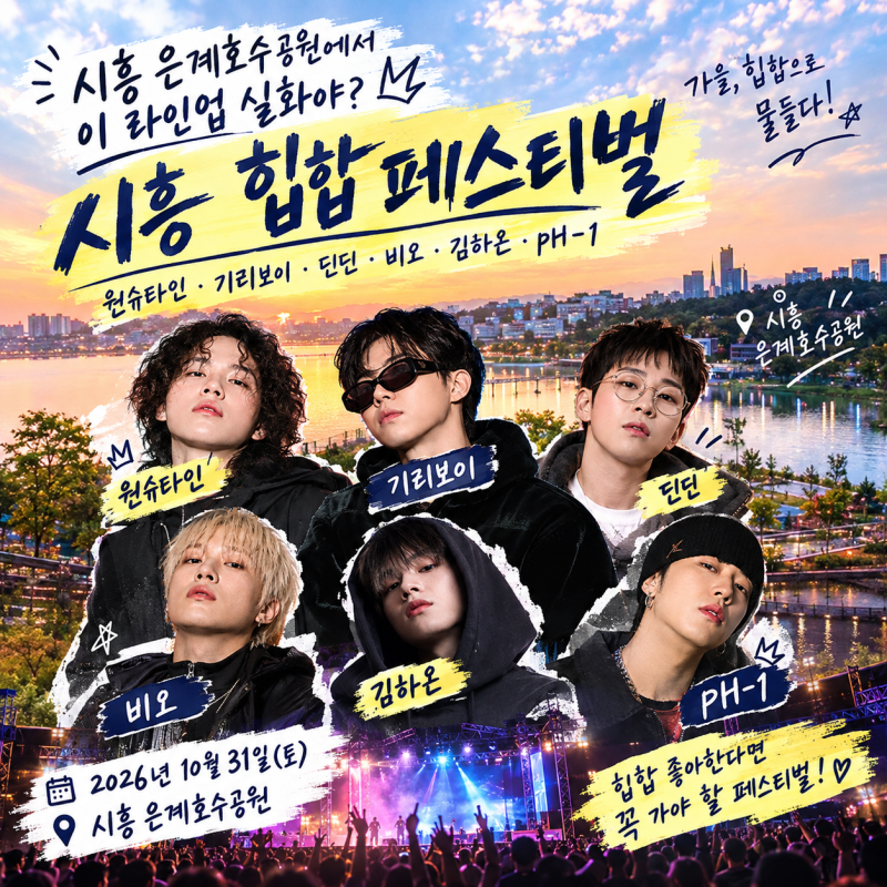 시흥 은계호수공원에서 힙합 제대로 즐긴다!원슈타인부터 기리보이·딘딘·비오·김하온·pH-1....