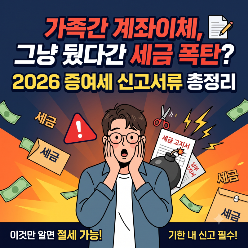 [2026최신 증여세]신고서류 가이드:가산세 피하고 똑똑하게 절세하는 법
