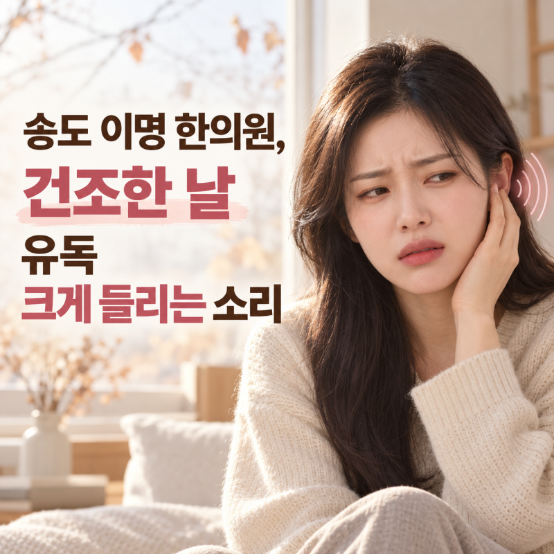 송도 이명 한의원, 건조한 날 유독 크게 들리는 소리
