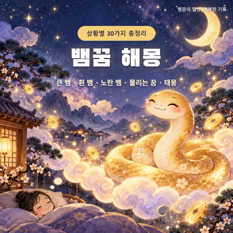 뱀한테 물리는 꿈이 길몽이라고? 뱀꿈 해몽 30가지 총정리