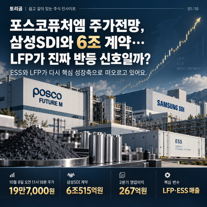 포스코퓨처엠 주가전망, 삼성SDI와 6조 계약… LFP가 진짜 반등 신호일까?