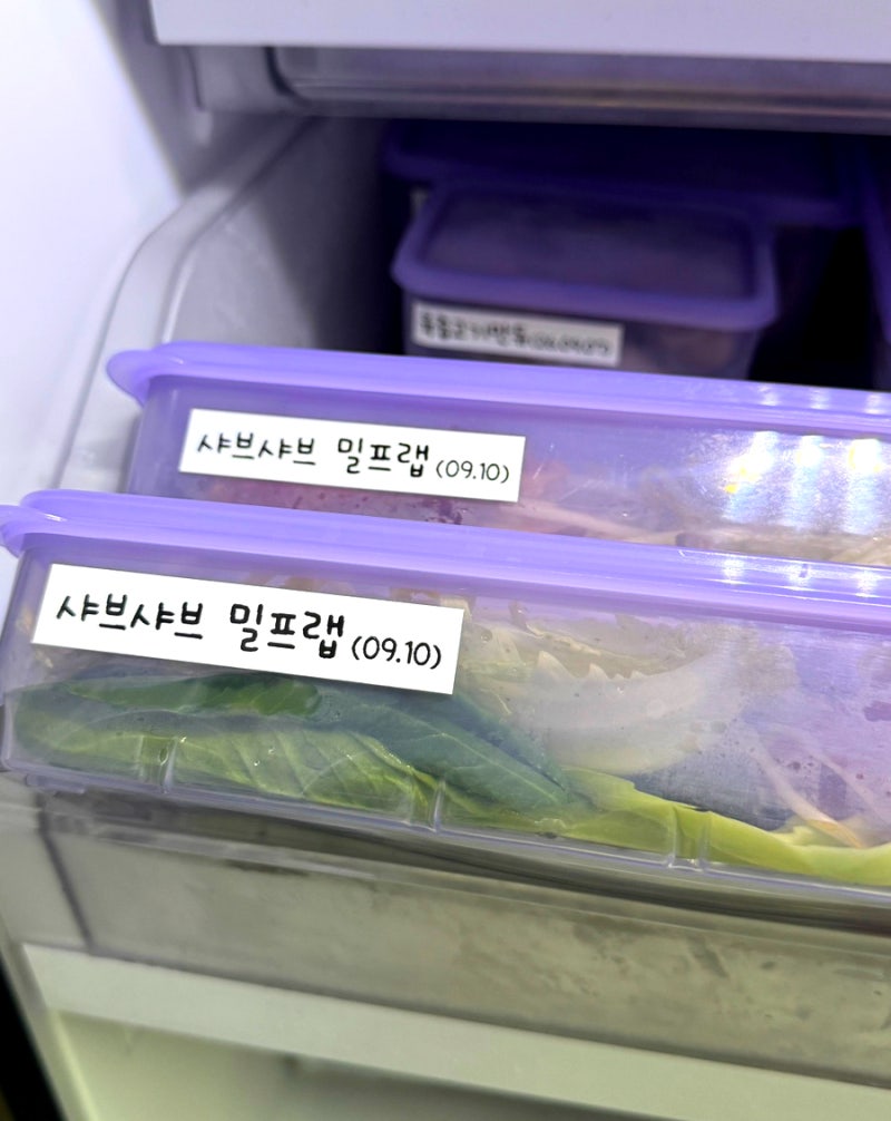 신혼 땡스소윤 냉동용기 실사용 후기 밀프랩 용기 냉동실 정리