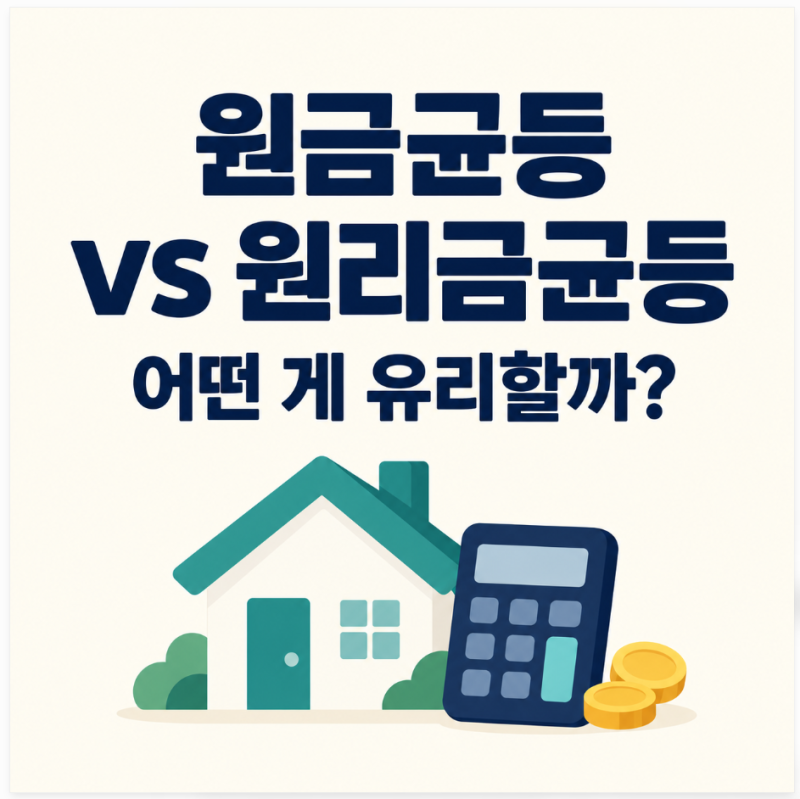 주담대 받을때, 원금균등상환 vs 원리금균등상, 같은 5억 대출인데 이자가 7천만 원 넘게 차이....