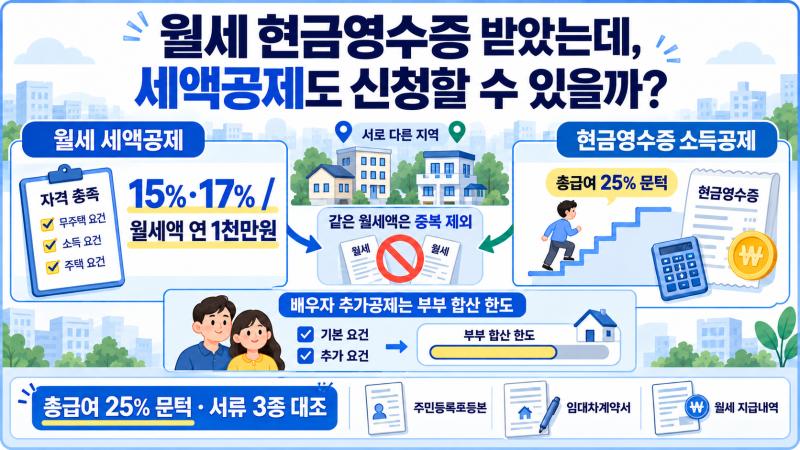 월세 현금영수증 받았는데, 세액공제도 신청할 수 있을까?