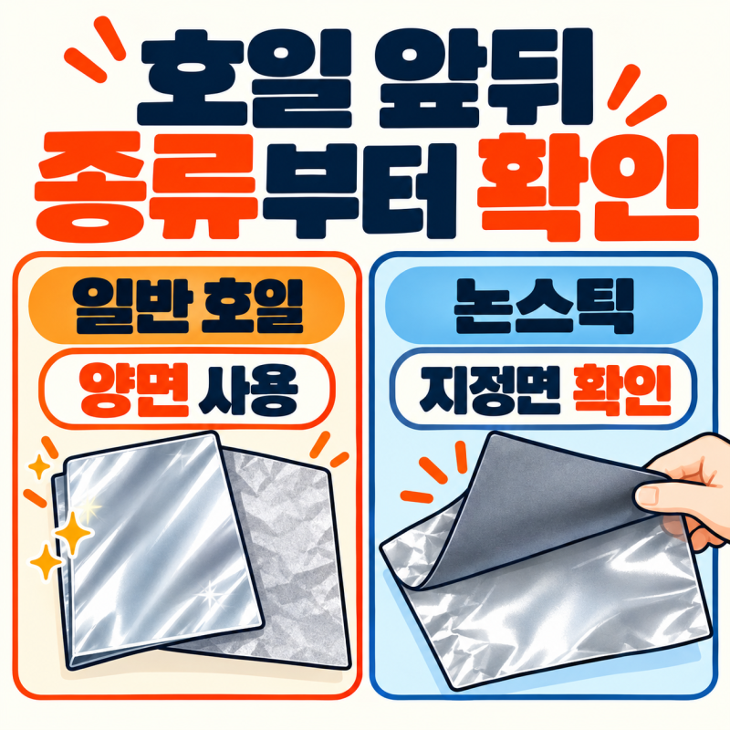 알루미늄 호일 앞뒤, 반짝이는 면의 차이와 음식 닿는 면 고르기