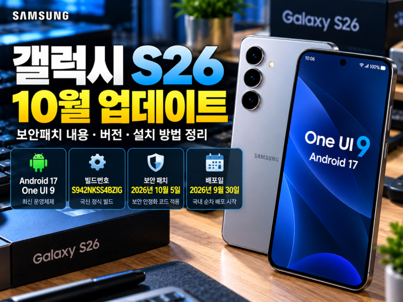 갤럭시 S26 10월 업데이트 시작｜보안패치 내용·버전·설치 방법 정리