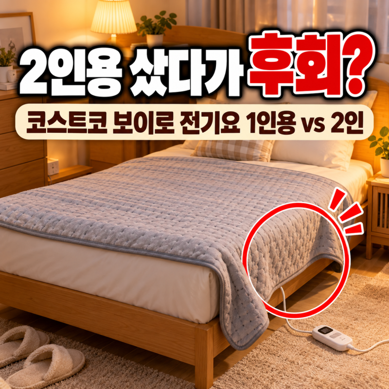 "2인용 샀다가 침대 작아 후회합니다" 코스트코 보이로 전기요 할인 가격 1인용 2인