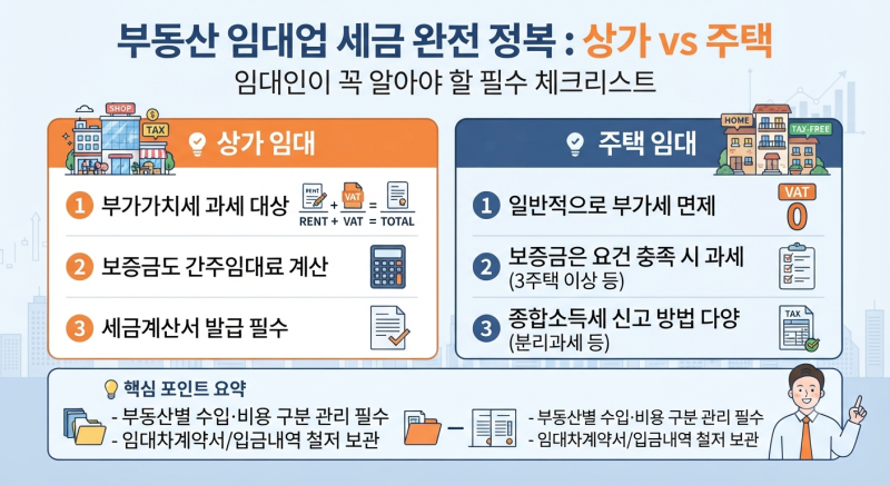 부동산임대업 사업자라면 꼭 알아야 할 세금｜상가·주택 임대 부가세부터 종합소득세까지