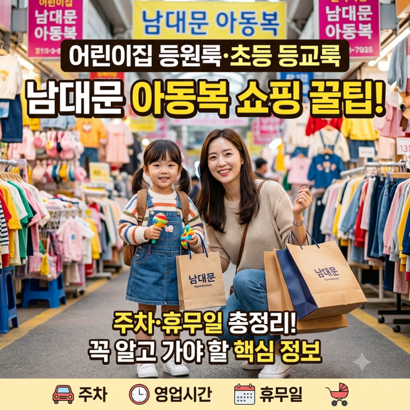 남대문 아동복 쇼핑 꿀팁! 어린이집 등원룩부터 초등 등교룩까지 주차·휴무일 완벽 정리