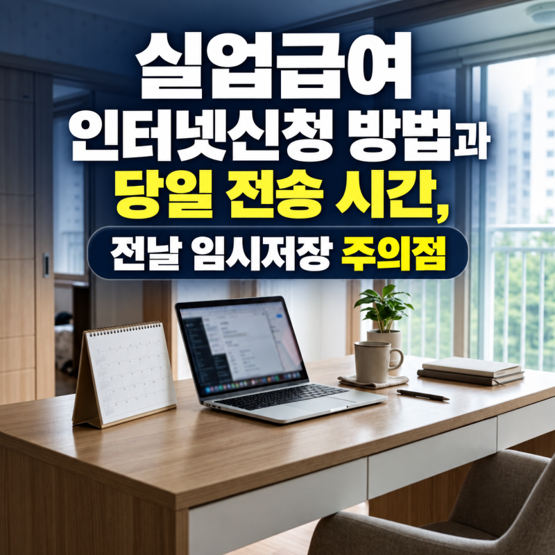 실업급여 인터넷신청 방법과 당일 전송 시간, 전날 임시저장 주의점