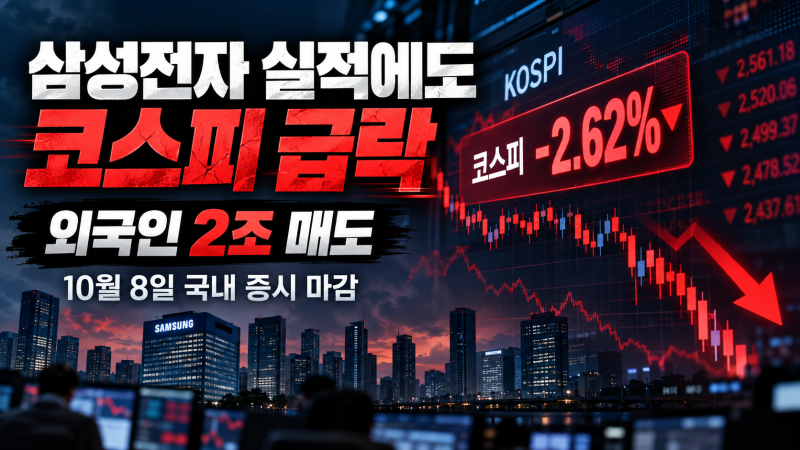 삼성전자 영업익 107조에도 코스피 2.62% 급락…외국인 2조 매도, 6,600선까지 밀렸다