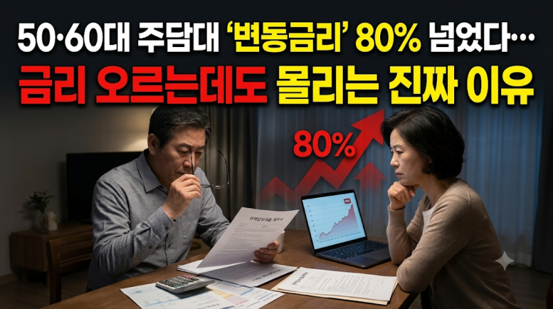 50·60대 주담대 ‘변동금리’ 80% 넘었다…금리 오르는데도 몰리는 진짜 이유