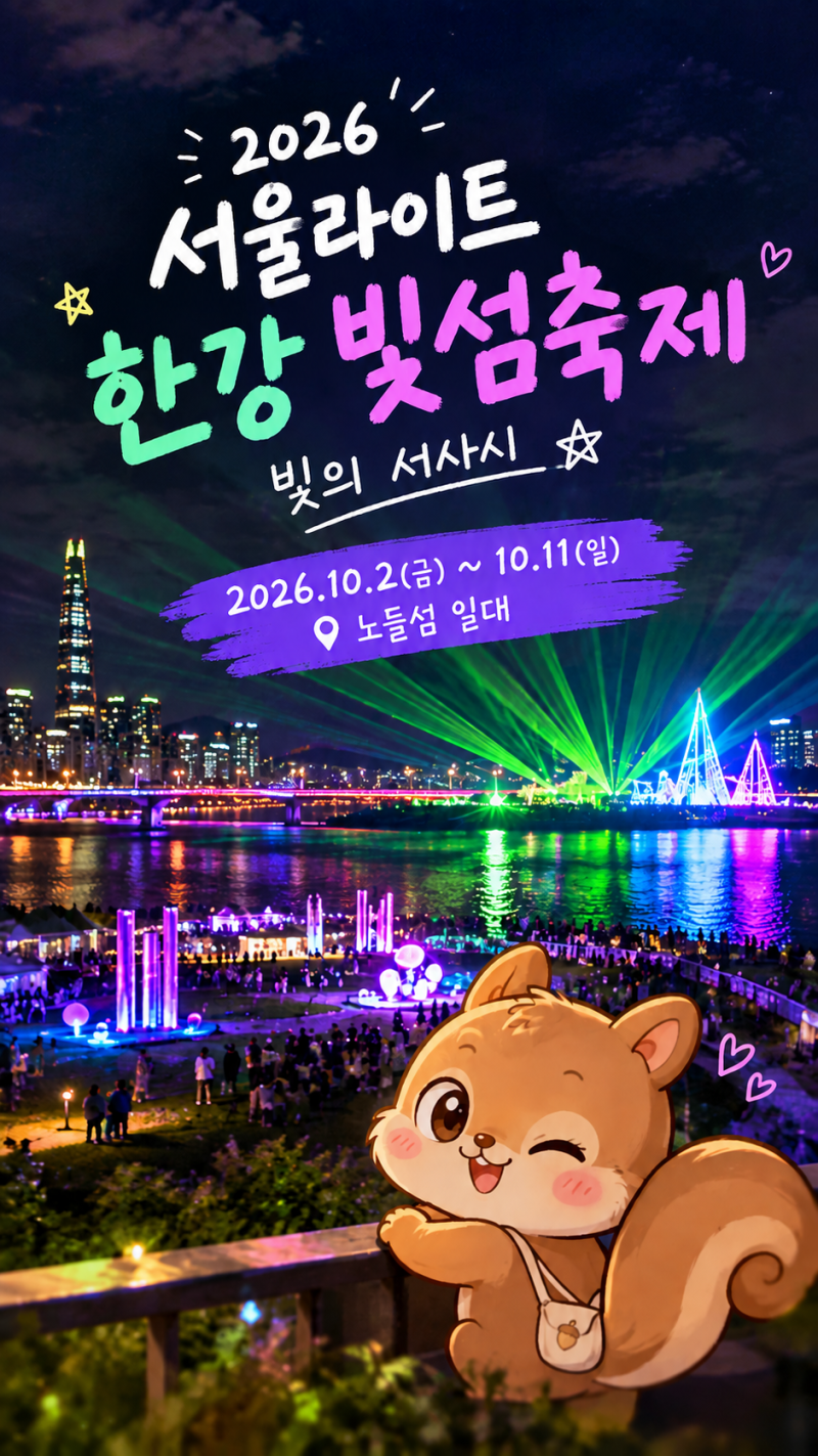 10월 서울 가볼만한 곳! 밤이 되면 노들섬이 이렇게 변해요✨ 2026 서울라이트 한강 빛섬축제(+....