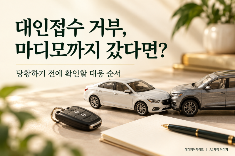 교통사고 대인접수 거부, 마디모까지 갔다면 어떻게 해야 할까요?