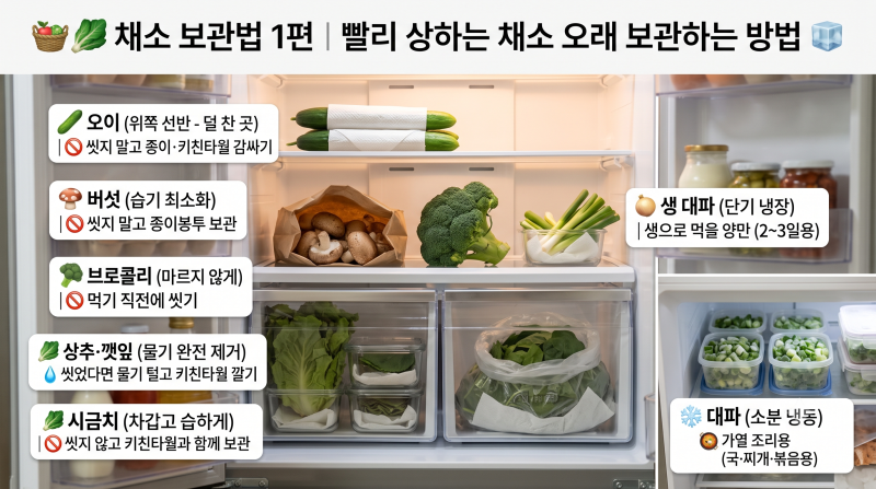 채소 보관법 1편｜빨리 상하는 채소 오래 보관하는 방법