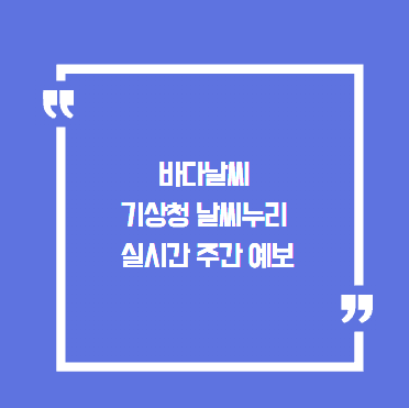 바다날씨 기상청 날씨누리 바로가기 실시간 주간 예보 확인하기