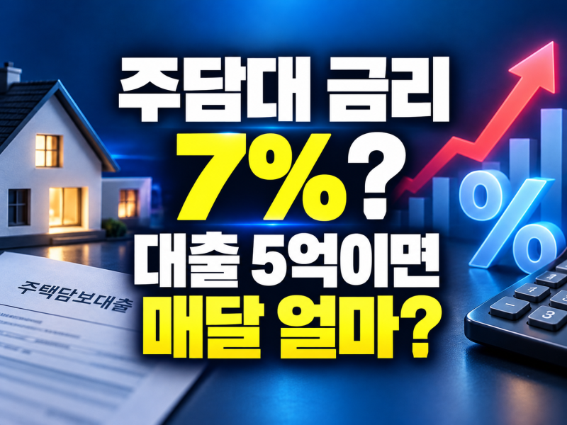 주담대 금리 7% 다시 오나…대출 5억이면 이자가 얼마나 늘까