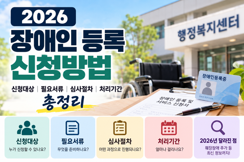 2026 장애인 등록 신청방법｜신청대상·필요서류·심사절차·처리기간 총정리