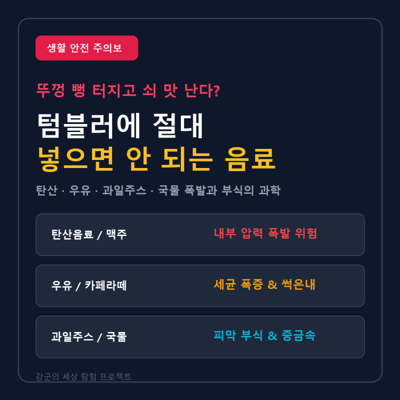 [생활 안전] 텀블러 넣으면 안 되는 음료 4가지와 폭발 부식 막는 관리법