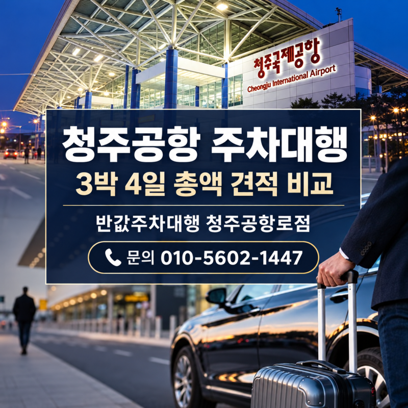 청주공항 주차대행업체 비교, 같은 3박 4일 일정으로 총액 견적받는 법