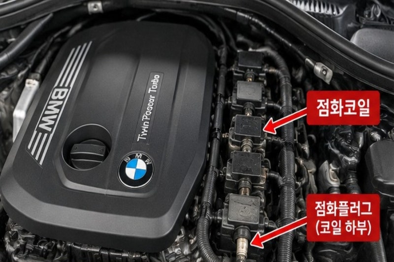 BMW 5시리즈 G30 530i 점화플러그·점화코일 엔진 떨림 부조 증상, 교체·교환 수리비용