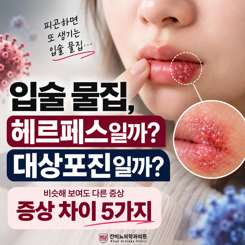입술 물집, 헤르페스일까 대상포진일까? 증상 차이 5가지